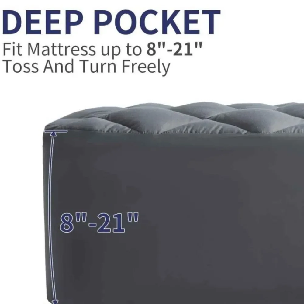Full Mattress Pad Cover Cooling Pillow Top Breathable Mattress Toppers Quilted